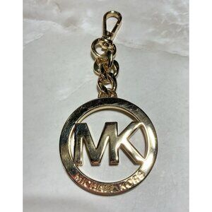 MICHAEL KORS "MK"Gold Tone SIGNATURE LOGO Key Ring/Fob (Large) **read